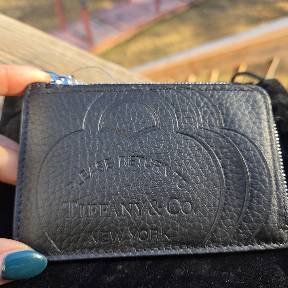 Tiffany & Co. Black Leather Card Holder